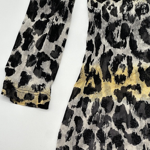 LYNN RITCHIE Womens Size Medium 100% Silk Popover Shirt Cheetah Print - Picture 3 of 7